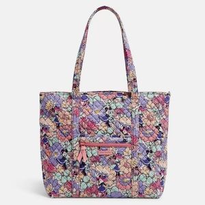 Disney Vera Bradley Large Iconic Tote Minnie Mouse Garden Party NEW
